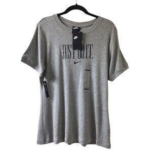 NWT Nike Shirt Women’s XL Extra Large Gray Slim Fit Short Sleeve Tee T-shirt Top
